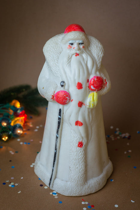 Vintage Santa Claus Plastic Ornament, Father Frost