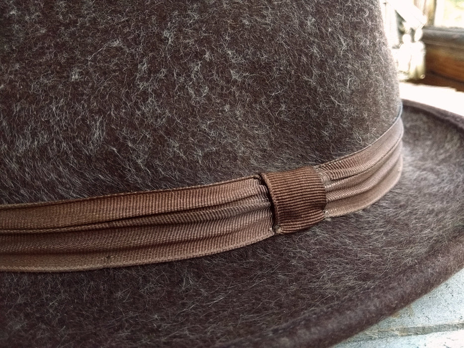 Vintage Felt Homburg Hat, 1970s Brown Unisex Classic Fall Winter Style