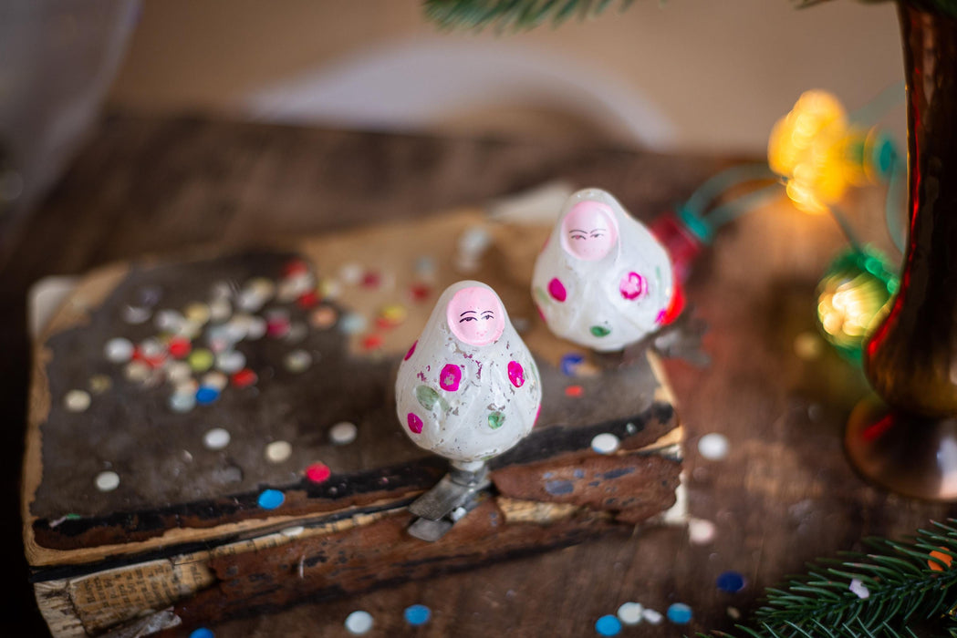Vintage Glass Nesting Doll Christmas Ornament
