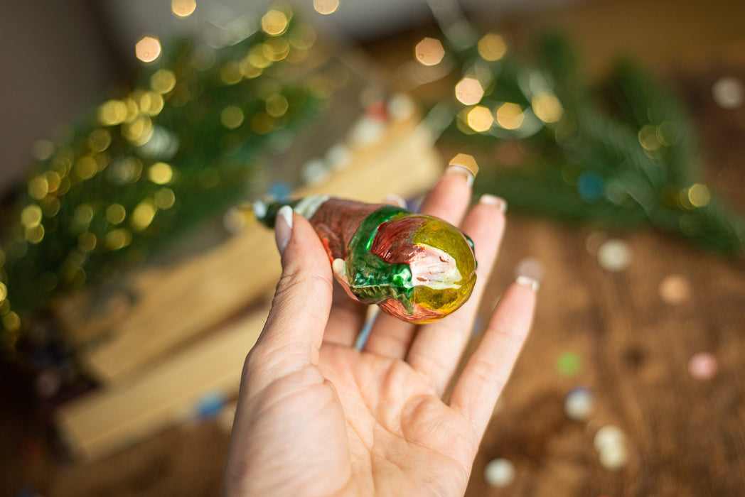 Vintage Circus Clown Christmas Ornament, 1950s Glass