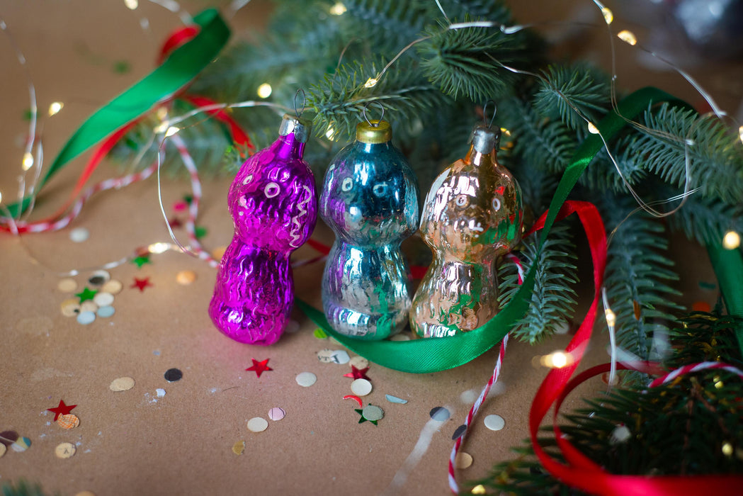 Vintage goldendoodle Glass Christmas Ornament