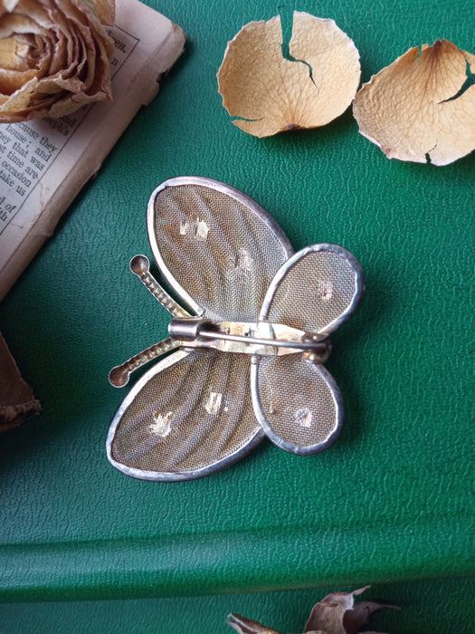 Vintage Butterfly Brooch: Silver Tone Insect Pin, Retro Jewelry
