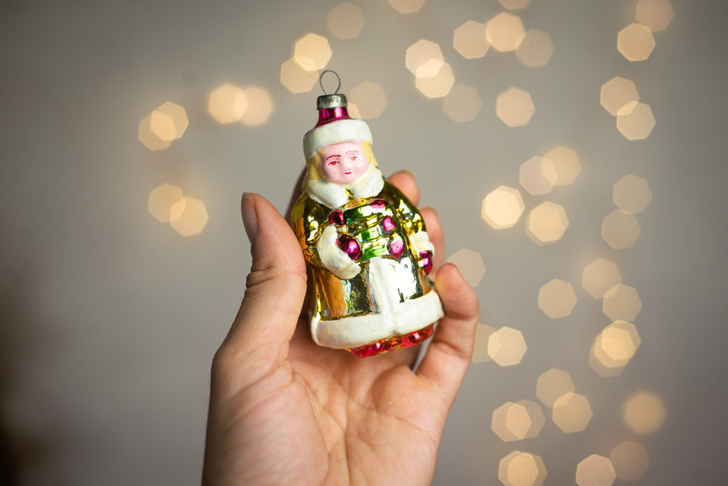 Vintage Snegurochka Glass Ornament - 1950s European Snow