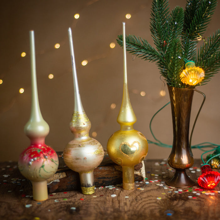 Gold Glass Christmas Tree Topper