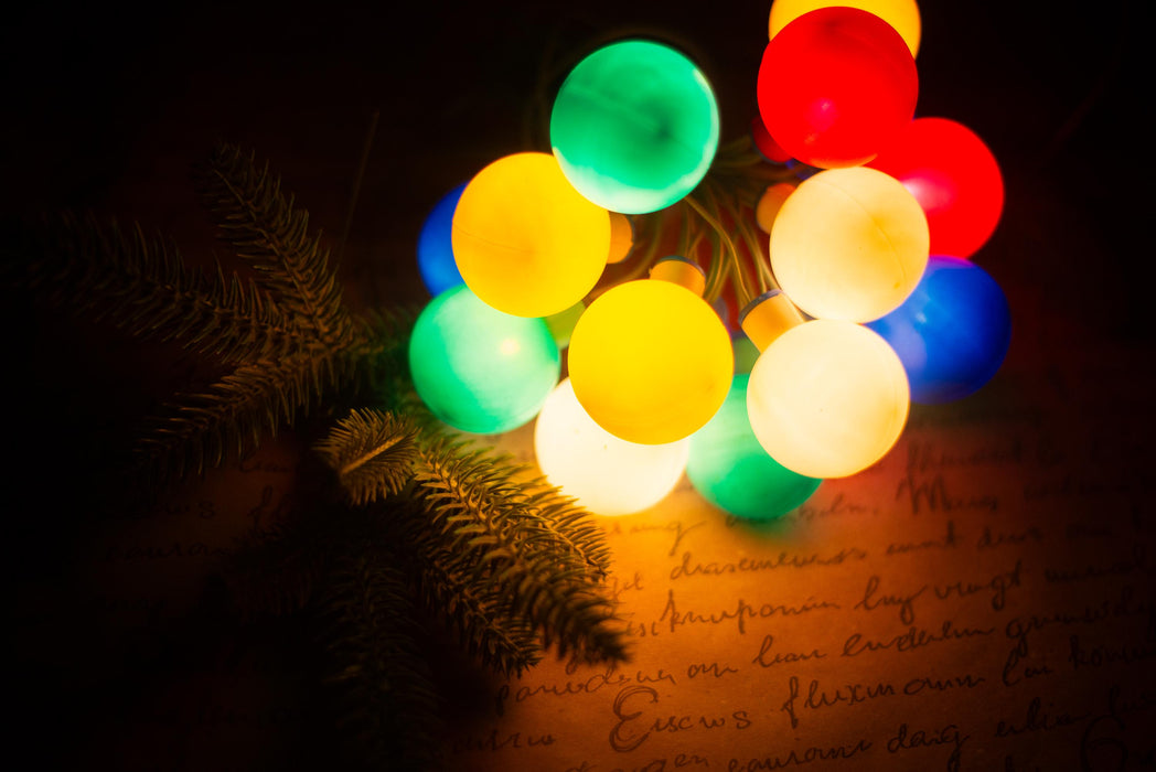 Vintage Globe Christmas Lights, Retro Christmas Tree Garland, Working Christmas String Lights