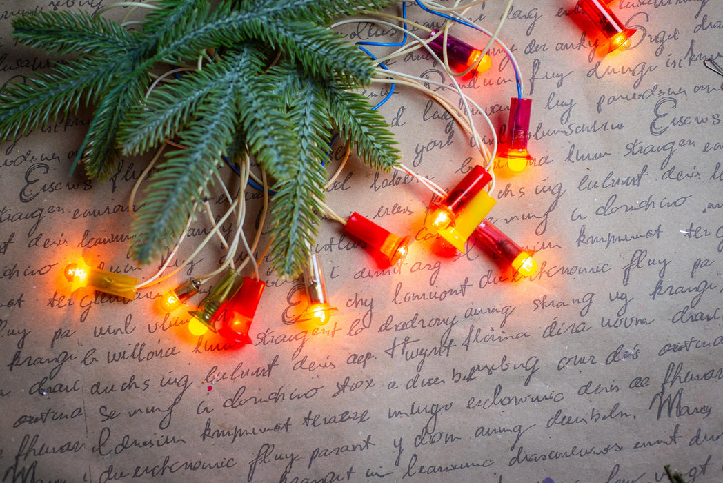 Vintage Christmas Lights, Retro Christmas Tree Garland, Working Christmas String Lights