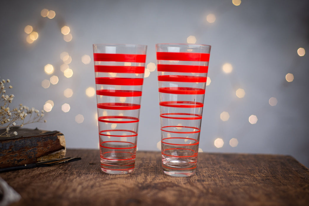1980s Striped Drinking Glass – Yellow or Black