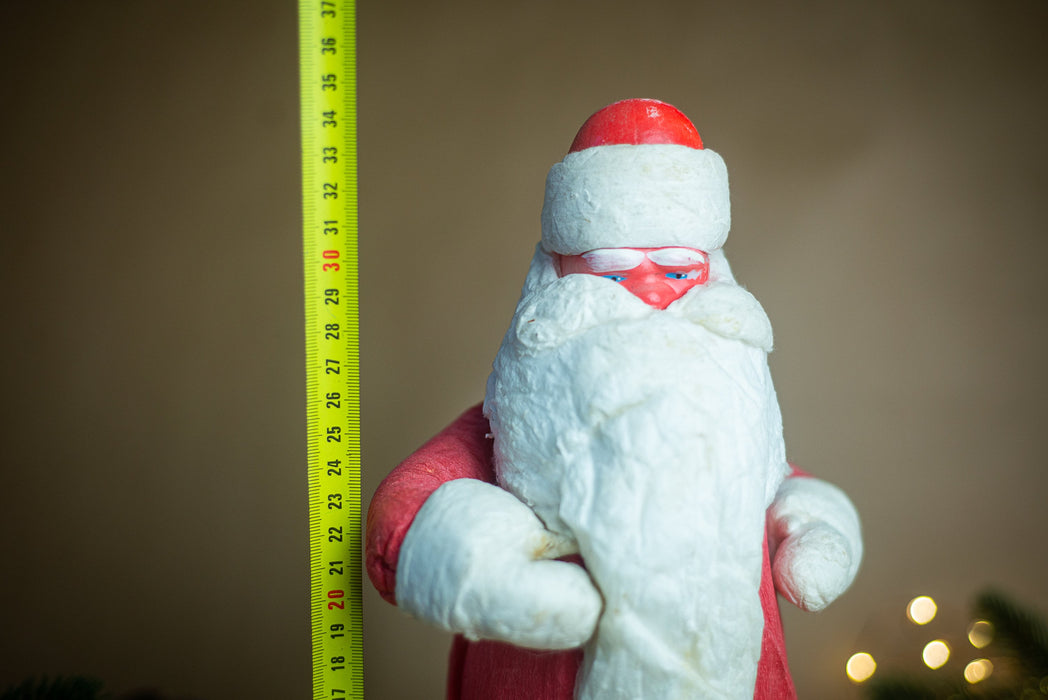 Vintage Ded Moroz Santa Figurine, 1970s Soviet Spun