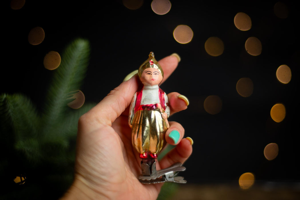 Aladdin Vintage Glass Christmas Ornament, Mid Century