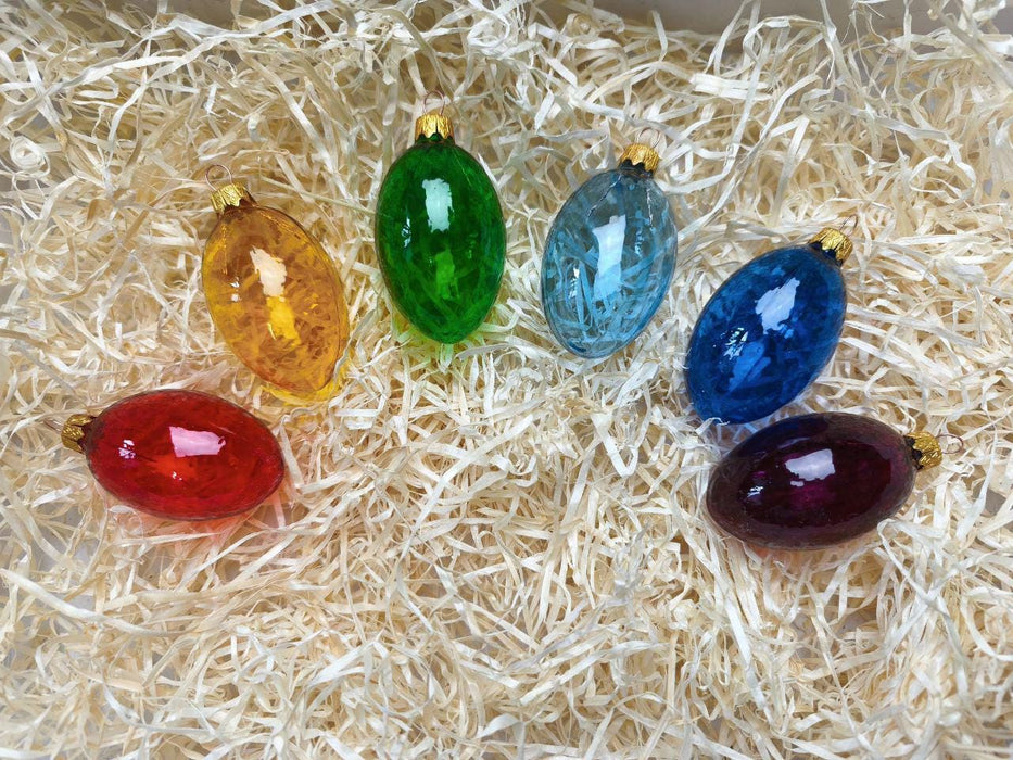 Glass Easter Egg Ornaments Set, Hanging Easter Tree Decor, Spring Glass Eggs