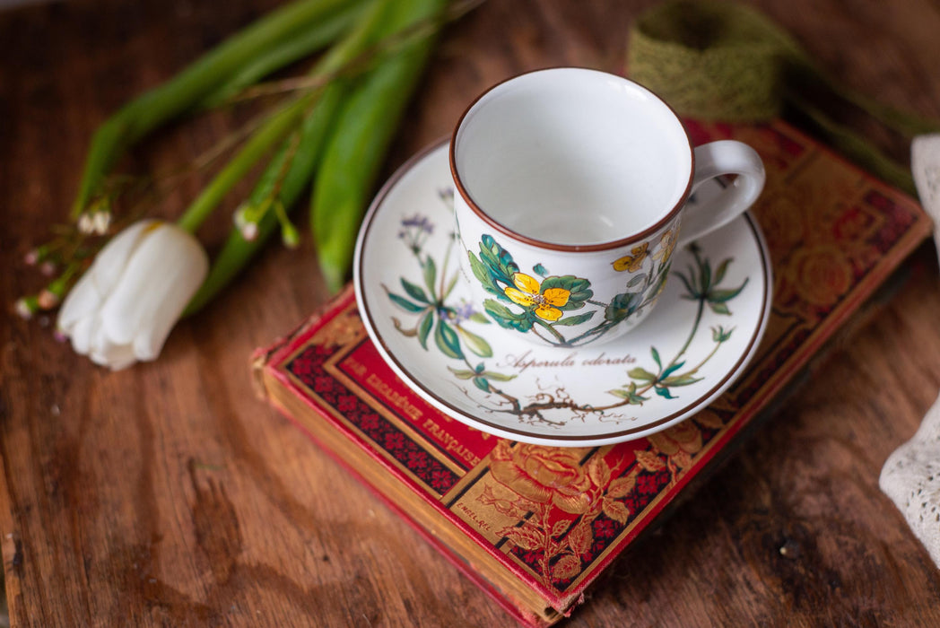 Vintage Villeroy & Boch Botanica Espresso Cup and Saucer Floral Porcelain
