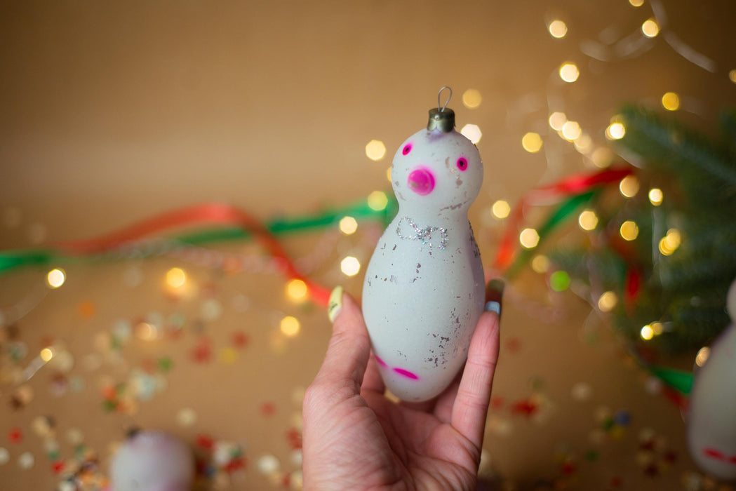 Royal penguin vintage glass ornament, Christmas tree