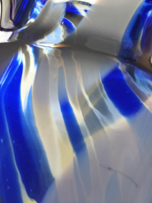 Vintage Murano Style Glass Vase, Cobalt Blue Art Glass, 1970s Bud Vase