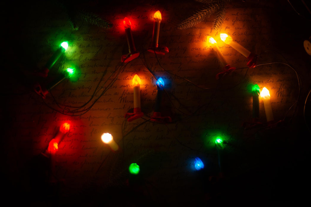 Vintage Clip On Candle Christmas Lights, Retro Tree String Lights, Working Holiday Garland