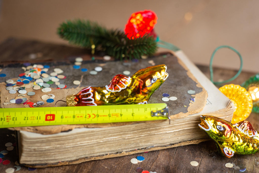 Goldfish Glass Christmas Ornament, Hand Painted Koi Fish
