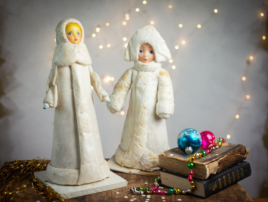 Vintage Spun Cotton Snow Maiden Figurine