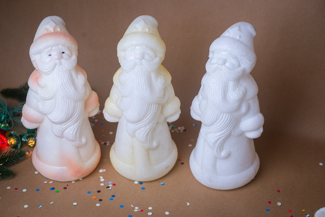 Vintage Soviet Ded Moroz Figurine, Retro Plastic Santa