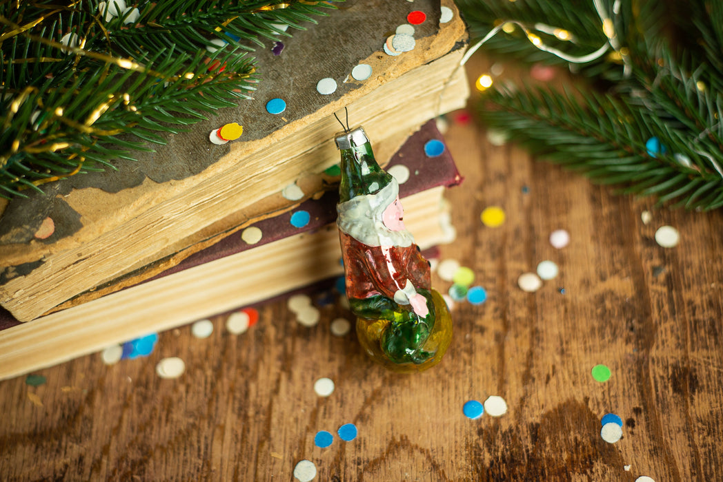 Vintage Circus Clown Christmas Ornament, 1950s Glass