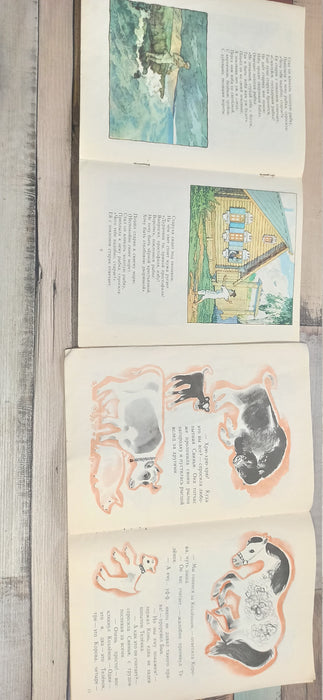 Vintage Russian Book Set, Pushkin & Proysen Illustrated Pair Kids