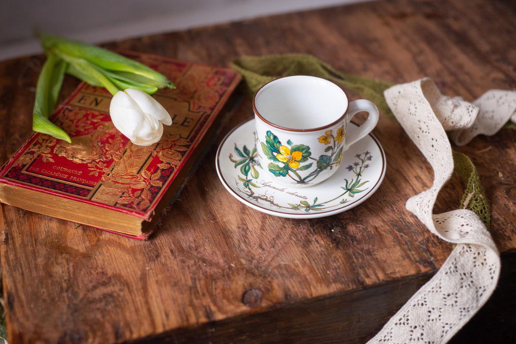 Vintage Villeroy & Boch Botanica Espresso Cup and Saucer Floral Porcelain