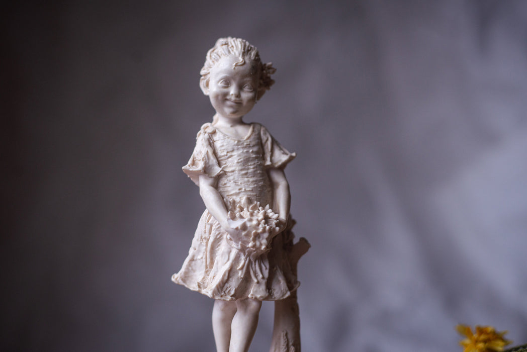 Vintage Italian Porcelain Figurine White Girl Shelf Accent Mantel