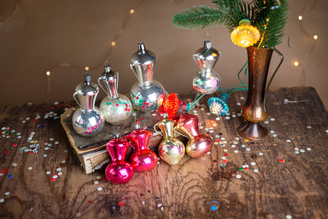 Pitcher vintage glass Christmas ornament