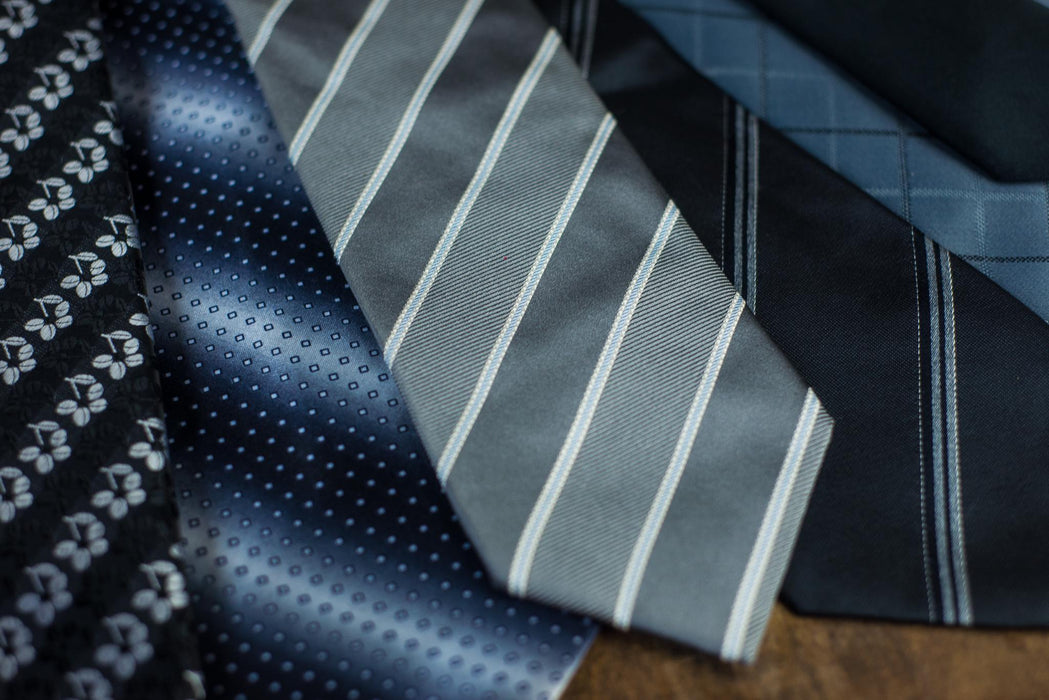 Vintage Designer Silk Neckties, Black Gray Silver Tie Collection, Formal Menswear