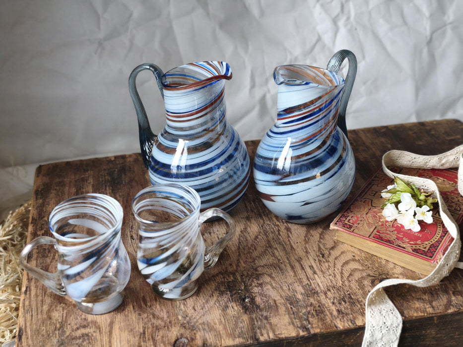 Vintage Murano Style Glass 1970s Hand-Blown Pitcher Mug Creamer