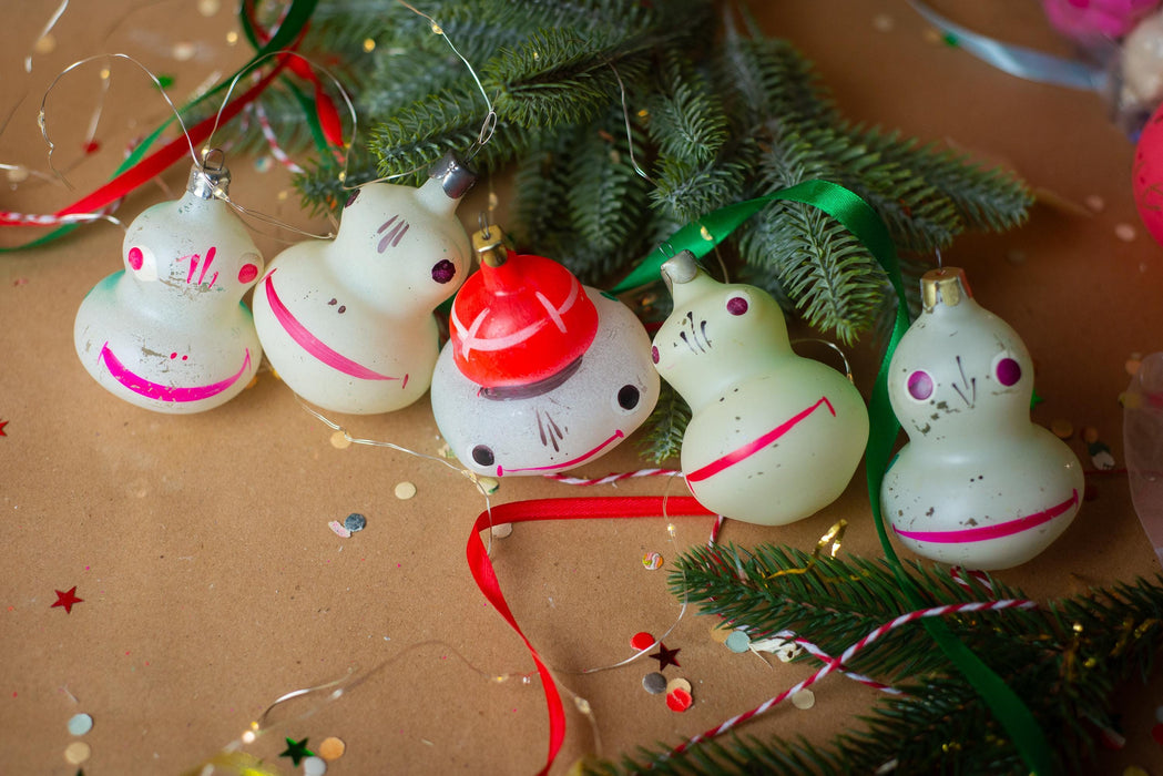 Vintage Smiling Glass Frog Christmas Ornament