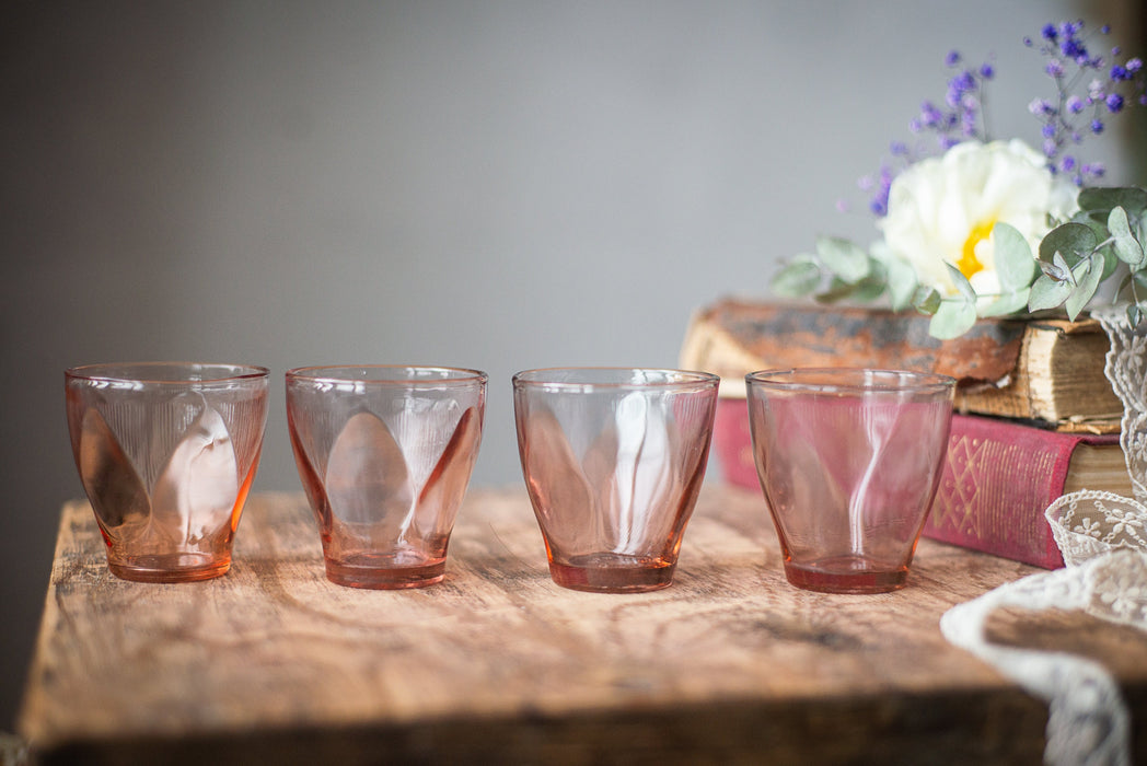 Vintage Pink Shot Glasses – Mid-Century Barware Set