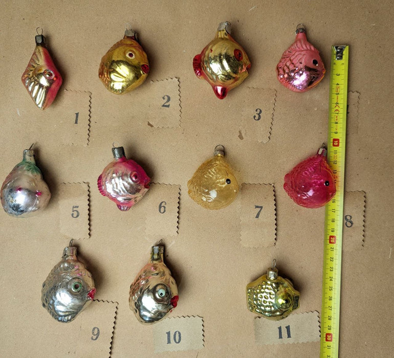 Vintage Glass Sea Ornaments, Nautical Christmas Tree