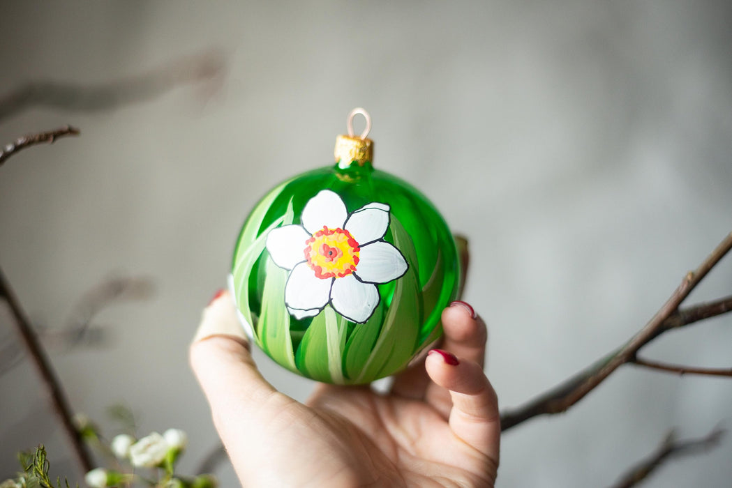 Hand Painted Easter Baubles – Floral Hanging Decorations | Glass Ornaments 9cm