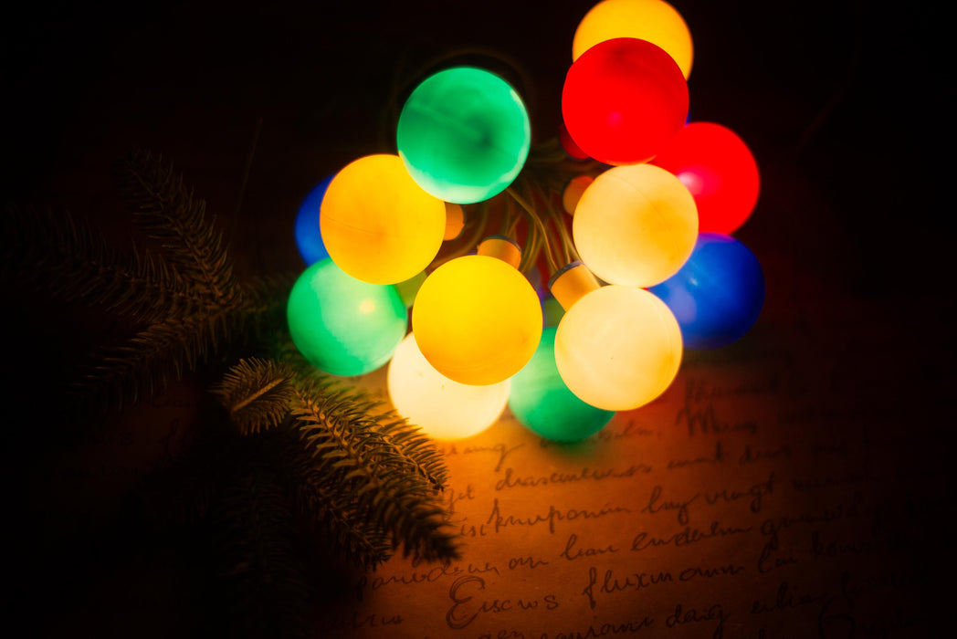 Vintage Globe Christmas Lights, Retro Christmas Tree Garland, Working Christmas String Lights