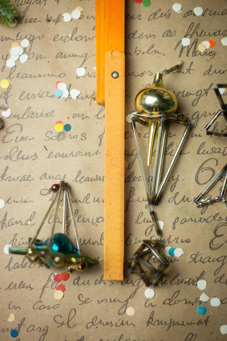 Vintage Sputnik Glass Ornaments – Set of 6