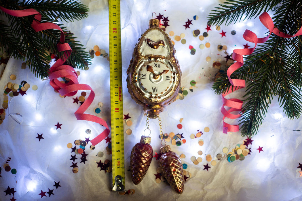 Cuckoo Clock Christmas Ornament, Retro Handmade Tree