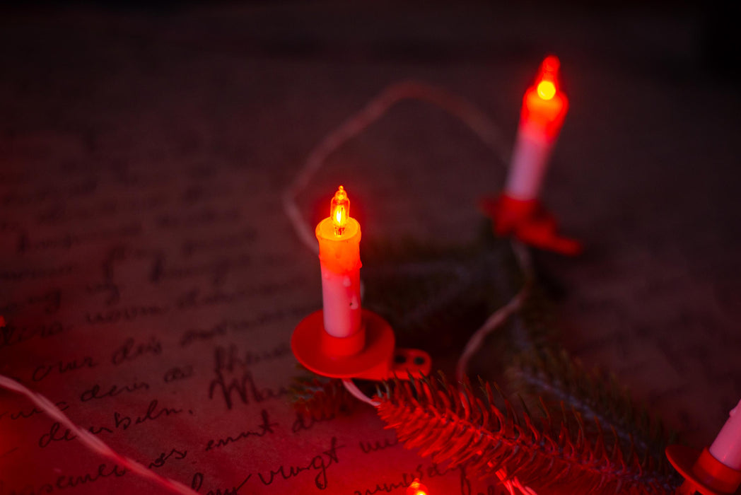 Vintage Clip On Candle Christmas Garland, Retro Tree Lights, Working Holiday String