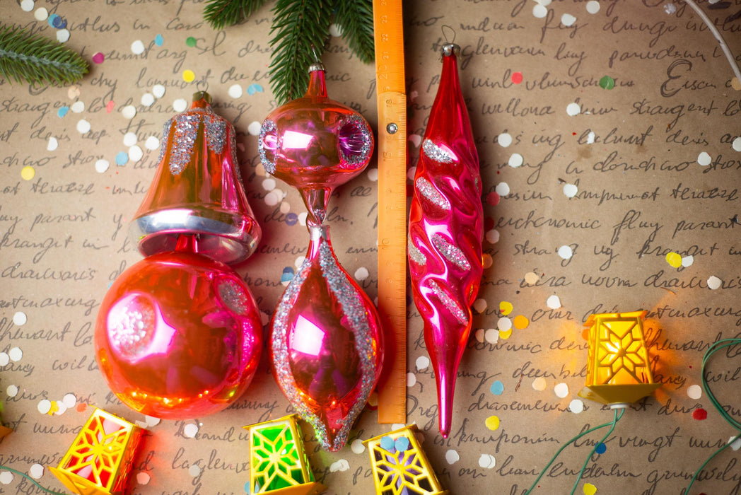 1950s Mixed Glass Ornaments – Set of 13