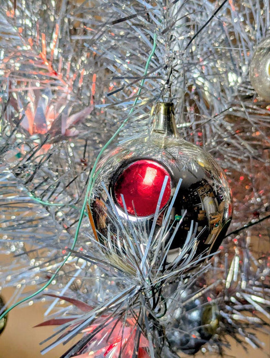 Vintage Glass Christmas Ornaments, 1950s Baubles and Icicles Set