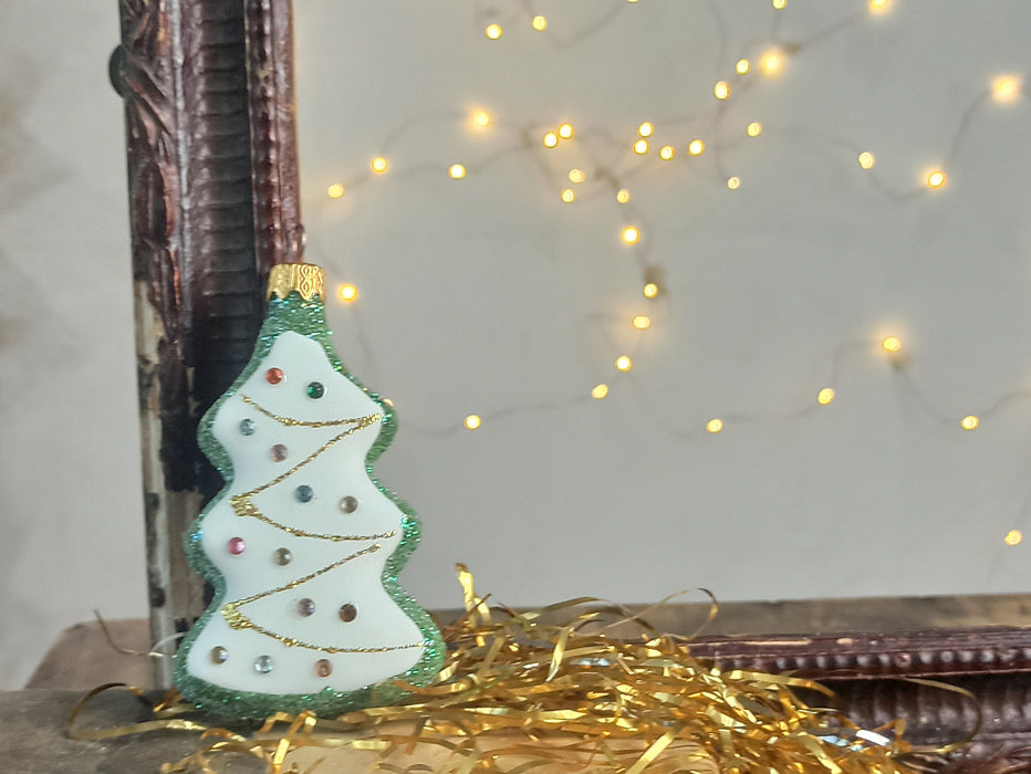 Hand Painted Glass Christmas Tree Ornament