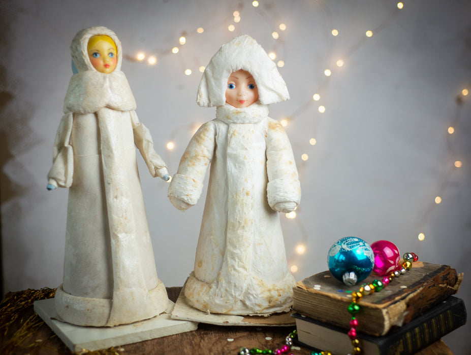 Vintage Spun Cotton Snow Maiden Figurine