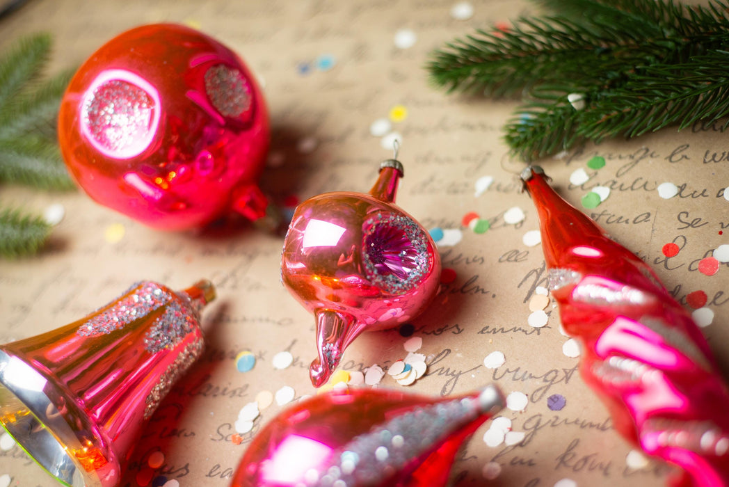 1950s Mixed Glass Ornaments – Set of 13