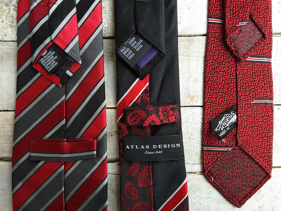 Vintage Silk Ties – Burgundy Necktie | Paisley, Striped & Skinny Printed Styles