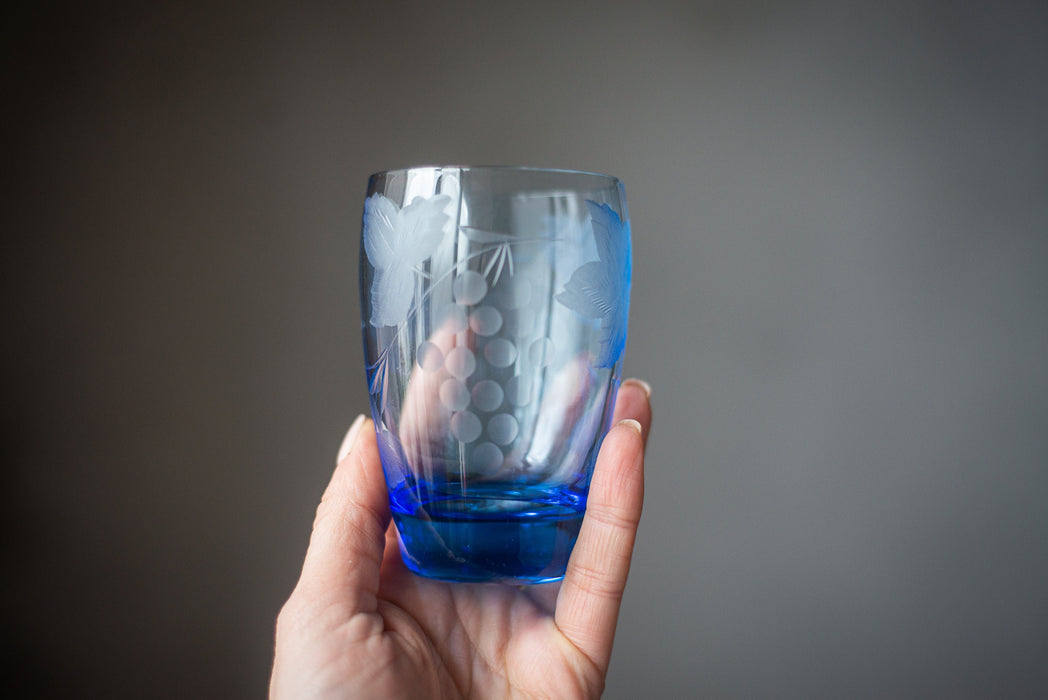Vintage Blue Glass Tumblers – Mid-Century Set