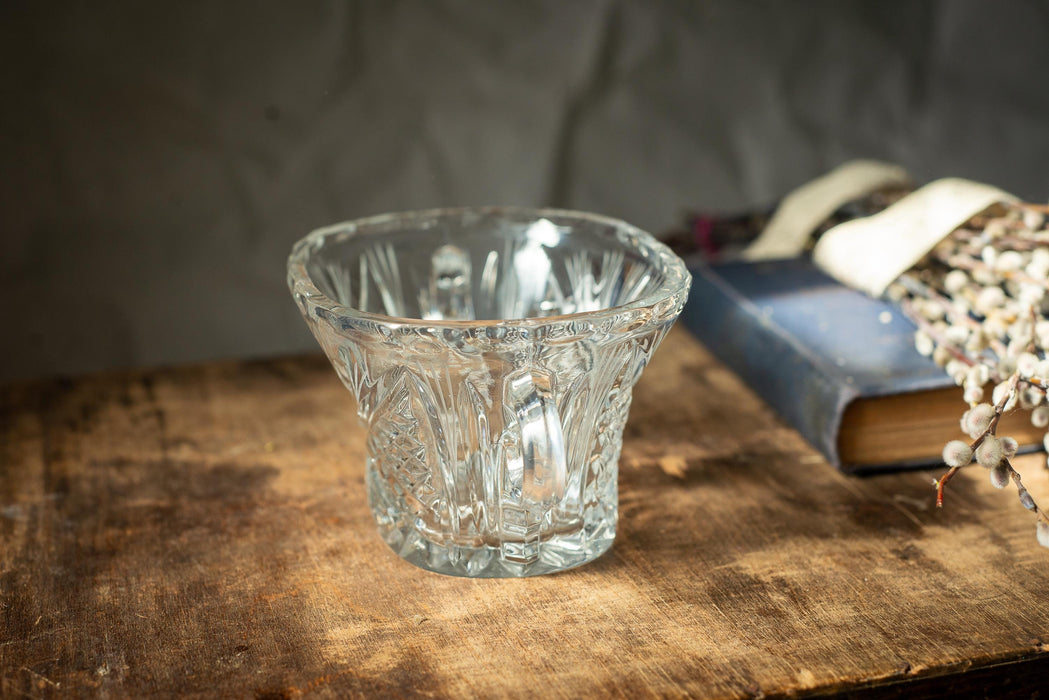 Vintage Cut Crystal Ice Bowl with Handles – 1970s