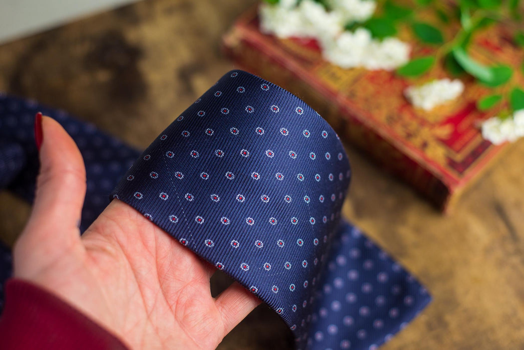 Vintage Blue Silk Neckties, Designer Wedding Tie Collection, Italian Formal Menswear