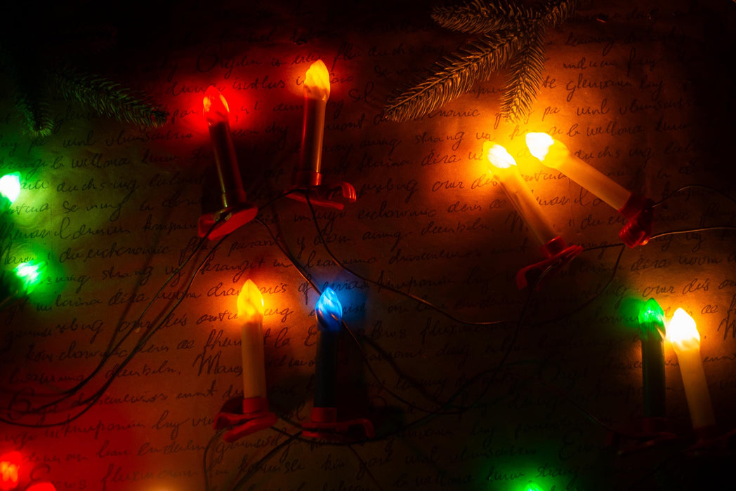 Vintage Clip On Candle Christmas Lights, Retro Tree String Lights, Working Holiday Garland