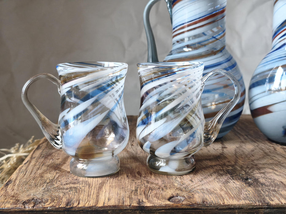 Vintage Murano Style Glass 1970s Hand-Blown Pitcher Mug Creamer