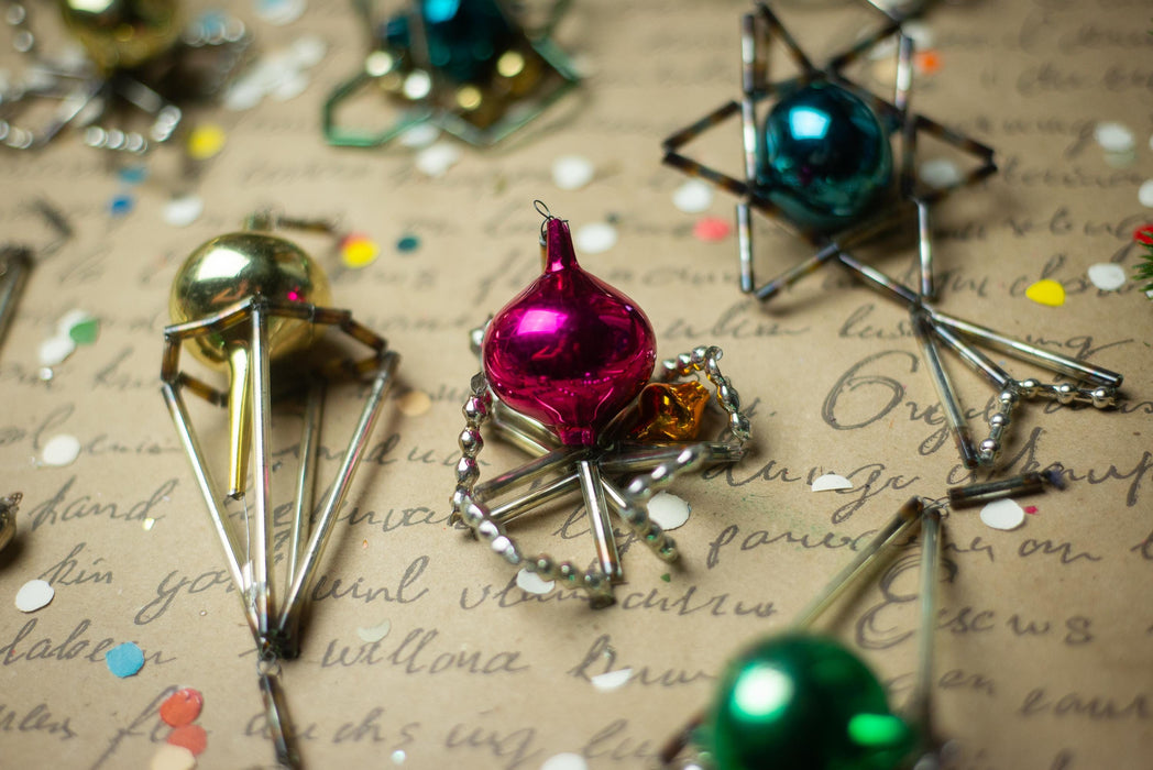 Vintage Sputnik Glass Ornaments – Set of 6
