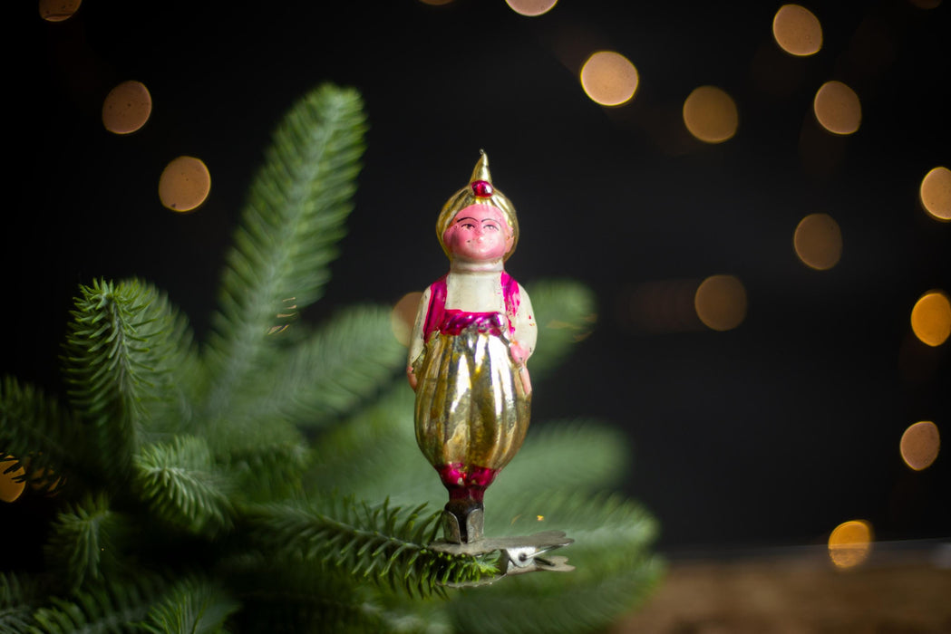 Aladdin Vintage Glass Christmas Ornament, Mid Century