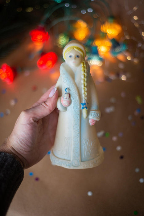 Vintage Plastic Snow Maiden Ornament, Snegurochka